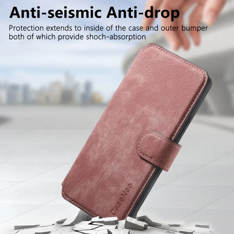 2-in-1 Multi-Card Leather Wallet Phone Case with Retro Magnetic Cover