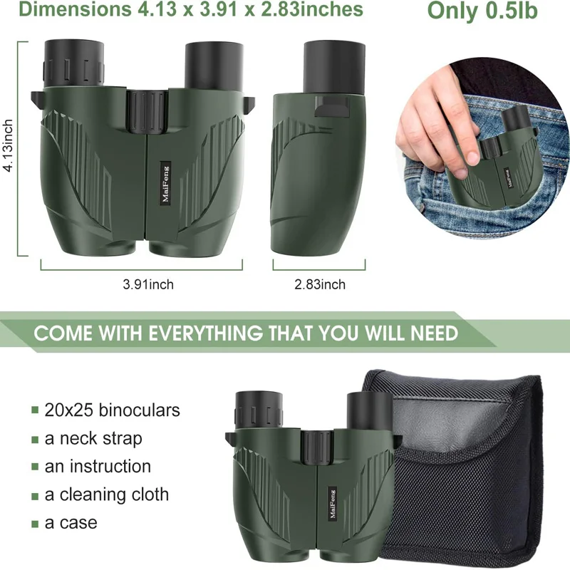 20X25 Binoculars Professional HD Pocket Waterproof Camping Observation Telescope Portable Optical Outdoor Hunting