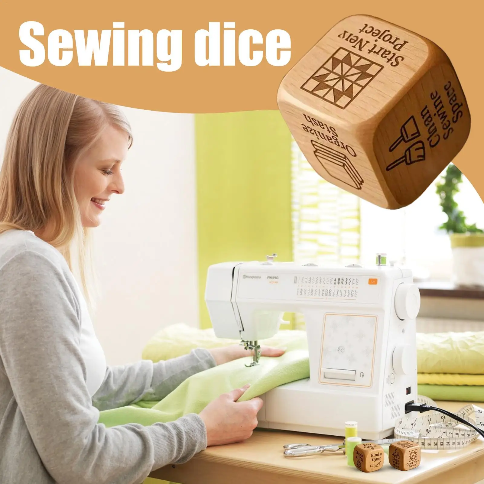 Quilting Decision Dice 6-sided Wooden Quilting Task Dice Stocking Stuffers Fun Sewing Option Game For Designers Mothers Quilters