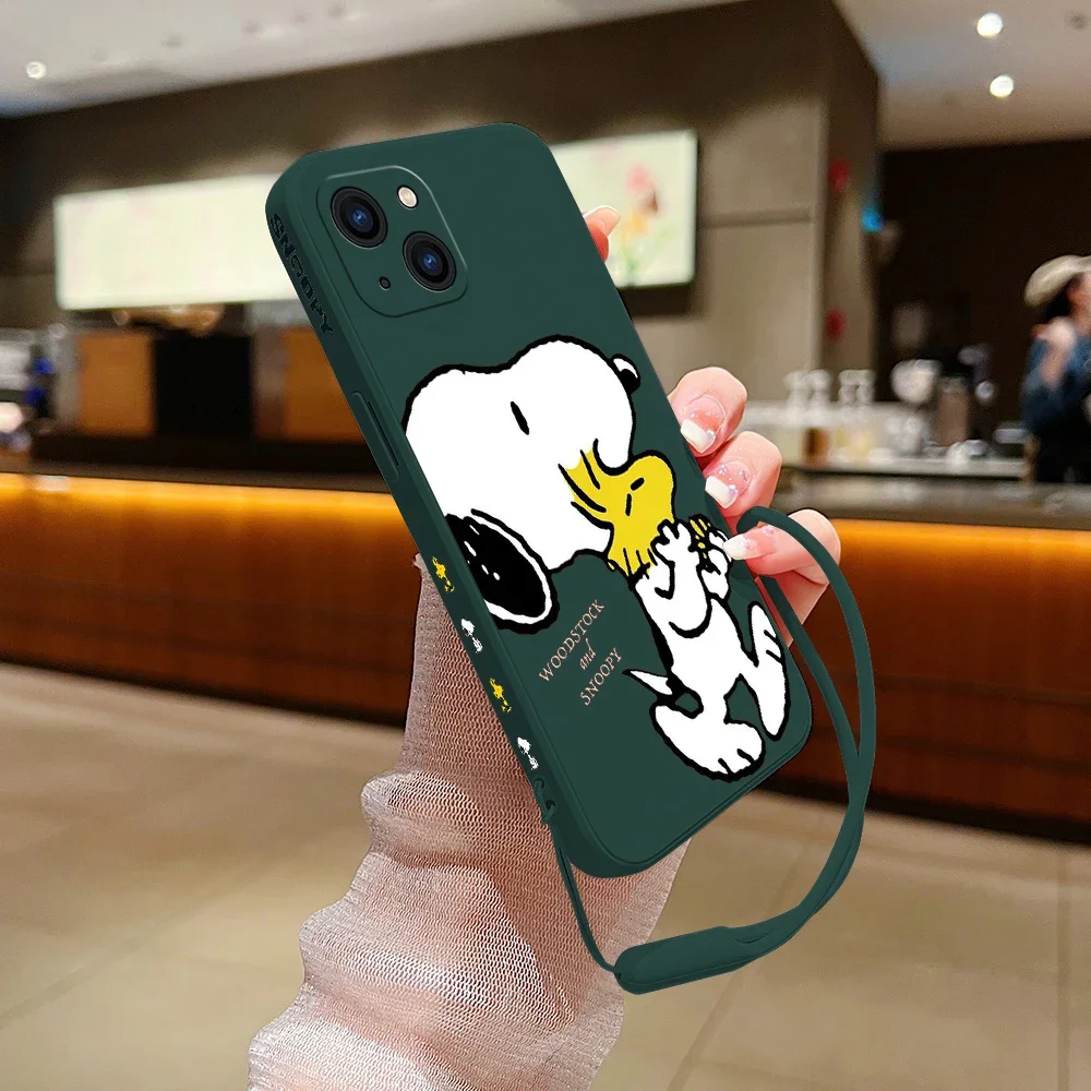 thumbnail image 1 of Funda de silicona con dibujos animados para iPhone, carcasa con correa de mano, para modelos 15, 14, 13, 12, 11 Pro Max, Mini, X, XR, XS MAX, SE20, 8, 7 Plus, 1 of 4