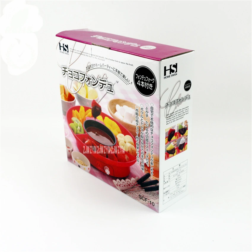 008 Chocolate Fountain Chocolate Electric Melting Pot Cheese Fondue Fountain Set 200g red/white Fusion Machine 220V