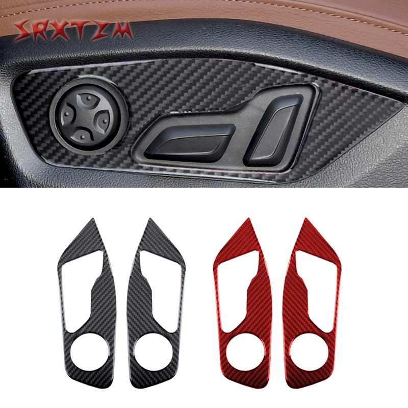 

For Audi Q7 2016-2019 Seat Adjustment Panel Cover Trim Sticker Decal Car Interior Accessories Carbon Fiber