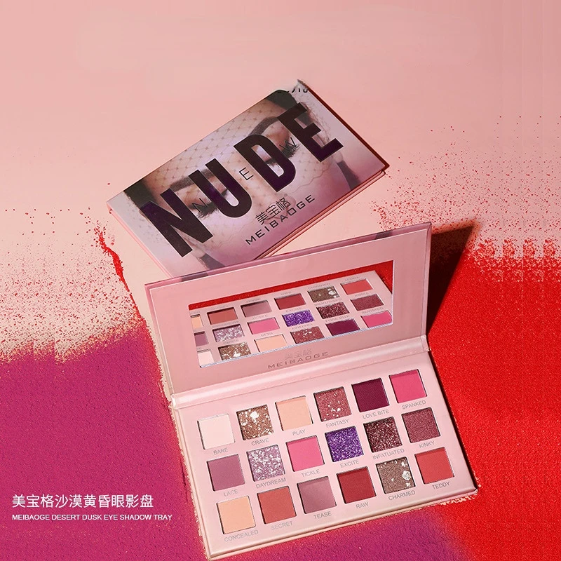 New Rose 18 Colori Eyeshadow Palette Pearlescent Matte Shiny Paillettes Eye Shadow Plate Eye Base Cosmetic Makeup Palette Beauty