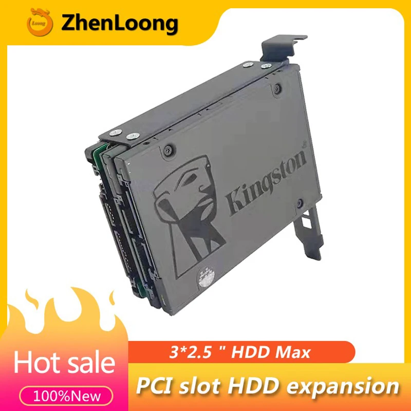 Zhenloong-suporte de Disco Rígido Pcie Slot Pci 2.5 Hdd para pc Case Chassi Tampa do Painel Traseiro Expansão Adaptadores Sata Ssd Metal