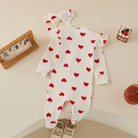 Mädchen Jumpsuit mit Herz-Print und Schleife – Bild 4