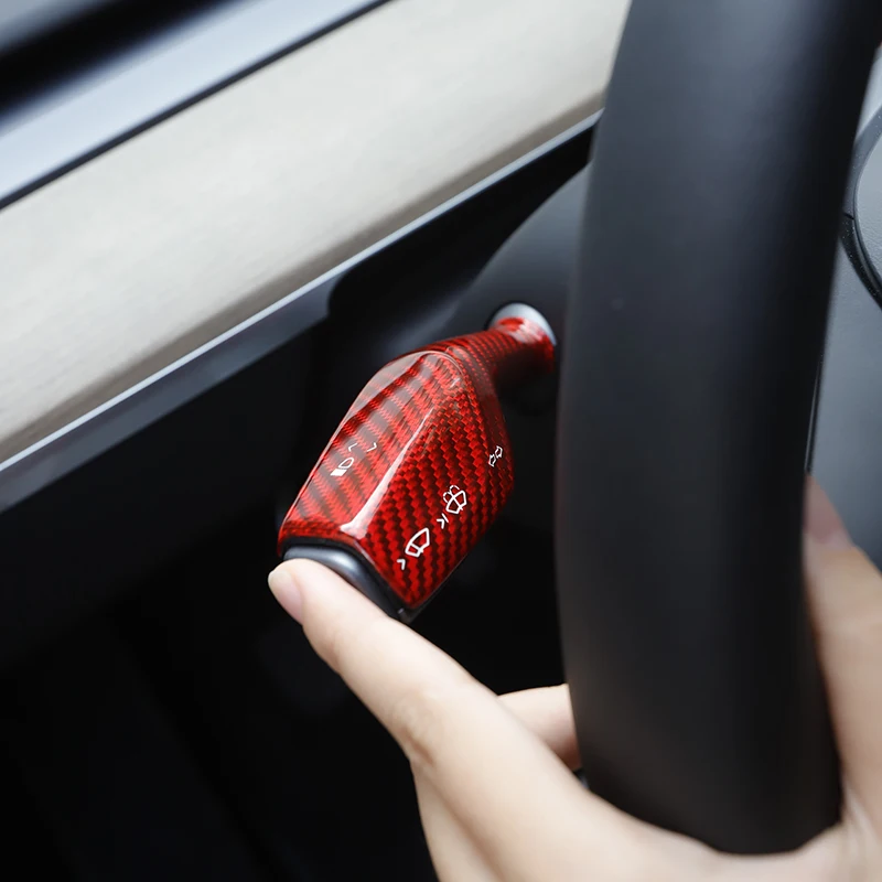 

Real Carbon Fiber Shift Sticker Cover For Tesla Model 3 Y 2023 Wiper Controller Interior Remodel Patch Steering Wheel Column