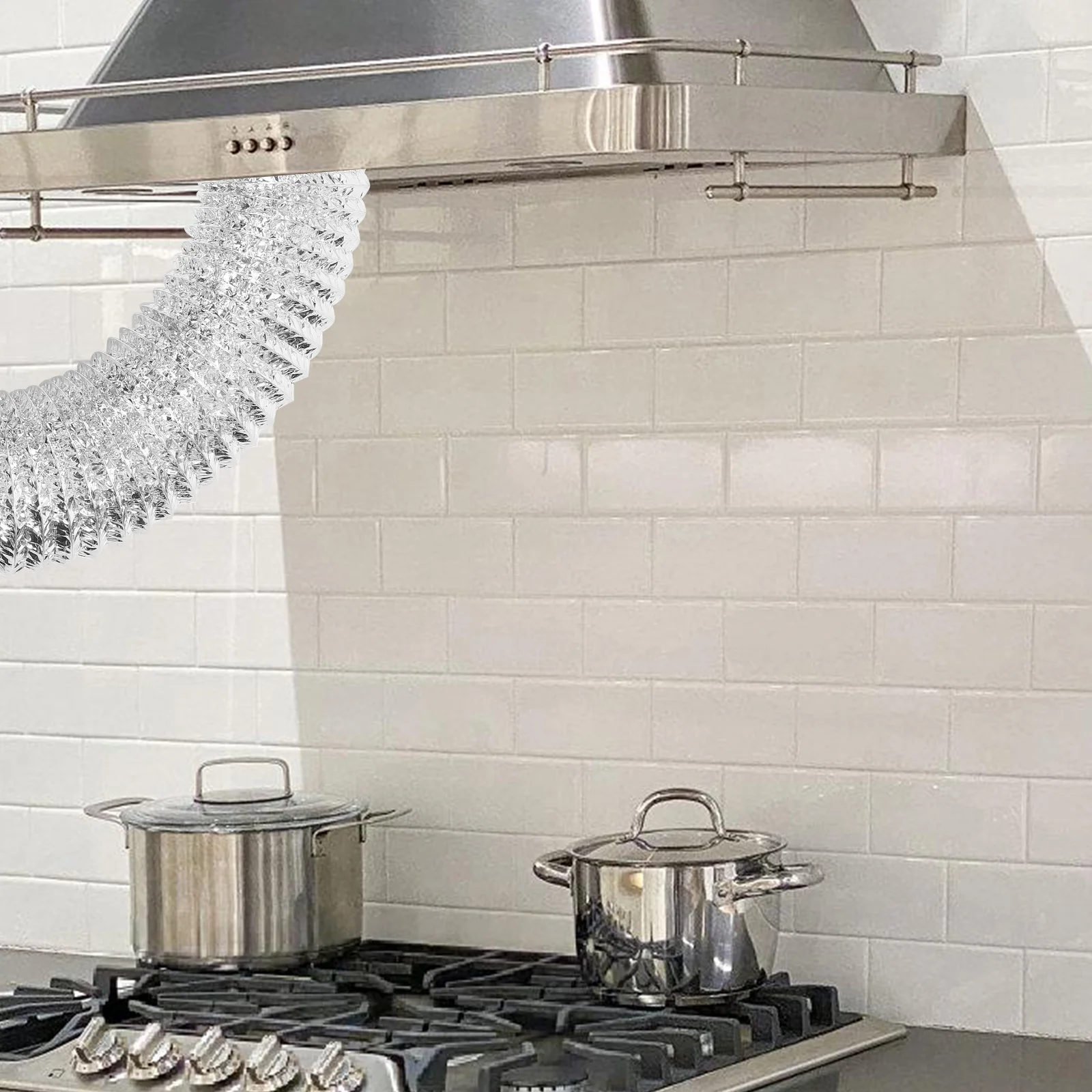 유연한 알루미늄 호일 덕트 벤트 호스, 유연한 공기, 알루미늄 덕트 건조기, 벤트 호스 Hvac, 7 인치, 10 피트 두께