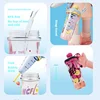 880ml Sports Water Bottle with Straw & Strap, BPA-Free Leak-Proof Plastic Cup, Portable Tea Infuser for Women Outdoor Gym Hiking 3