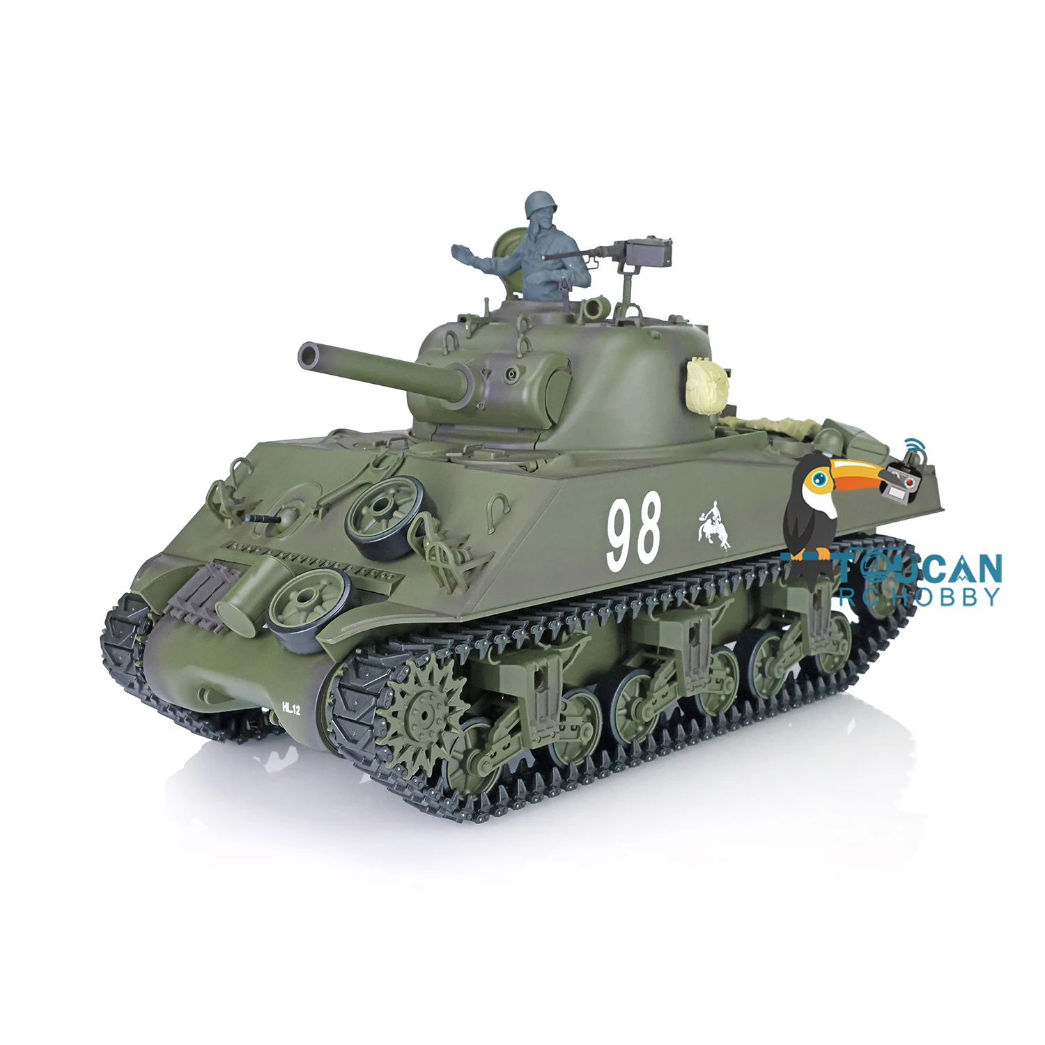 Henglong Toucanhobby DIY 1/16 7.0 Plastic M4A3 Sher3898 360�� Turret Barrel Recoil RC Tank 6