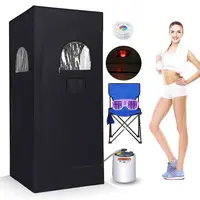 Portable Sauna Box Tent 3L 1100W Home Spa Full Body Detox Foot Massager LED Light Control Rust-proof Stainless Steel Steam 2