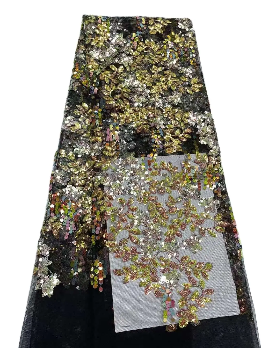 

Top Selling Embroider French Lace 6JRB-42901 High Quality Big mixed Small Sequins Material for Women Show or Party Dress