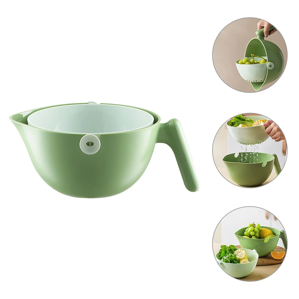 

Double Layer Drainer Basket Food Cleaning Colander Strainer Kitchen Filter Laundry