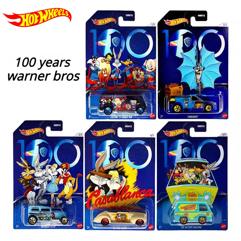 2023 Hot Wheels Car 100 Years WB 1/64 Voiture Alloy Diecast The Mystery Machine Fandango 40 Ford Coupe Children Toy for Boy Gift