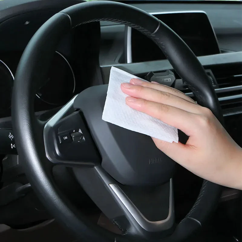 10/30/50PCS Car Interior Wipes Glass Leather Interior Refurbished Steering Cleaning Sofa Wheel Wipes Care Wet Maintenance Wipes 3