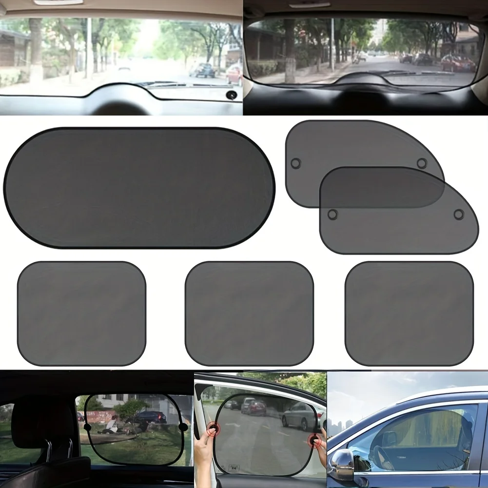 Auto Supplies Summer Mesh Sunshade Set Window Sunshade Vehicle-mounted Side Block Rear Oblique Car Sunscreen