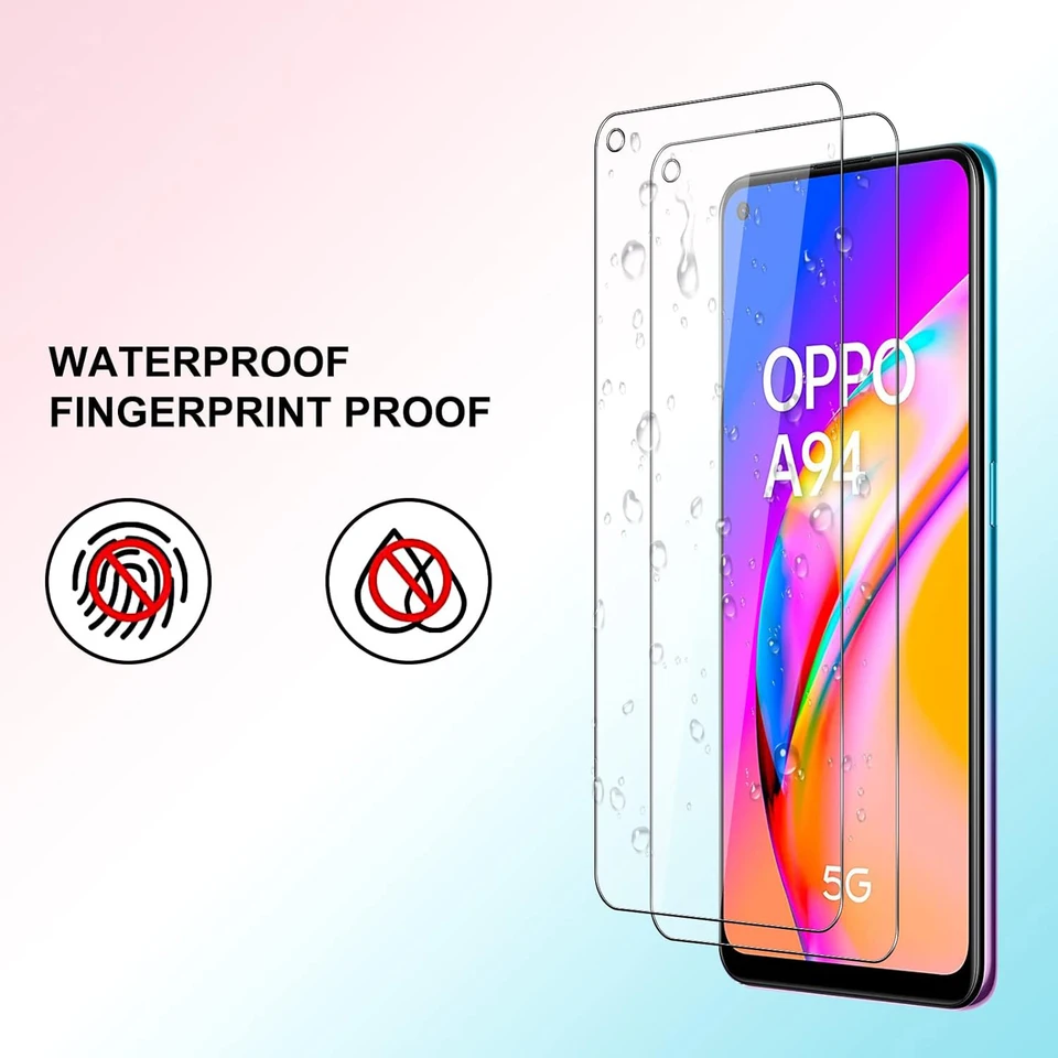 Verre Trempé 9D Pour OPPO A94 – Protection écran Incurvé, 3 Couches, Noir