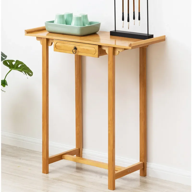 Retro Charm Side Table Simple Elegance Buddha Hall Furniture Versatile Drawers Dual Color Options Offering Table Incense