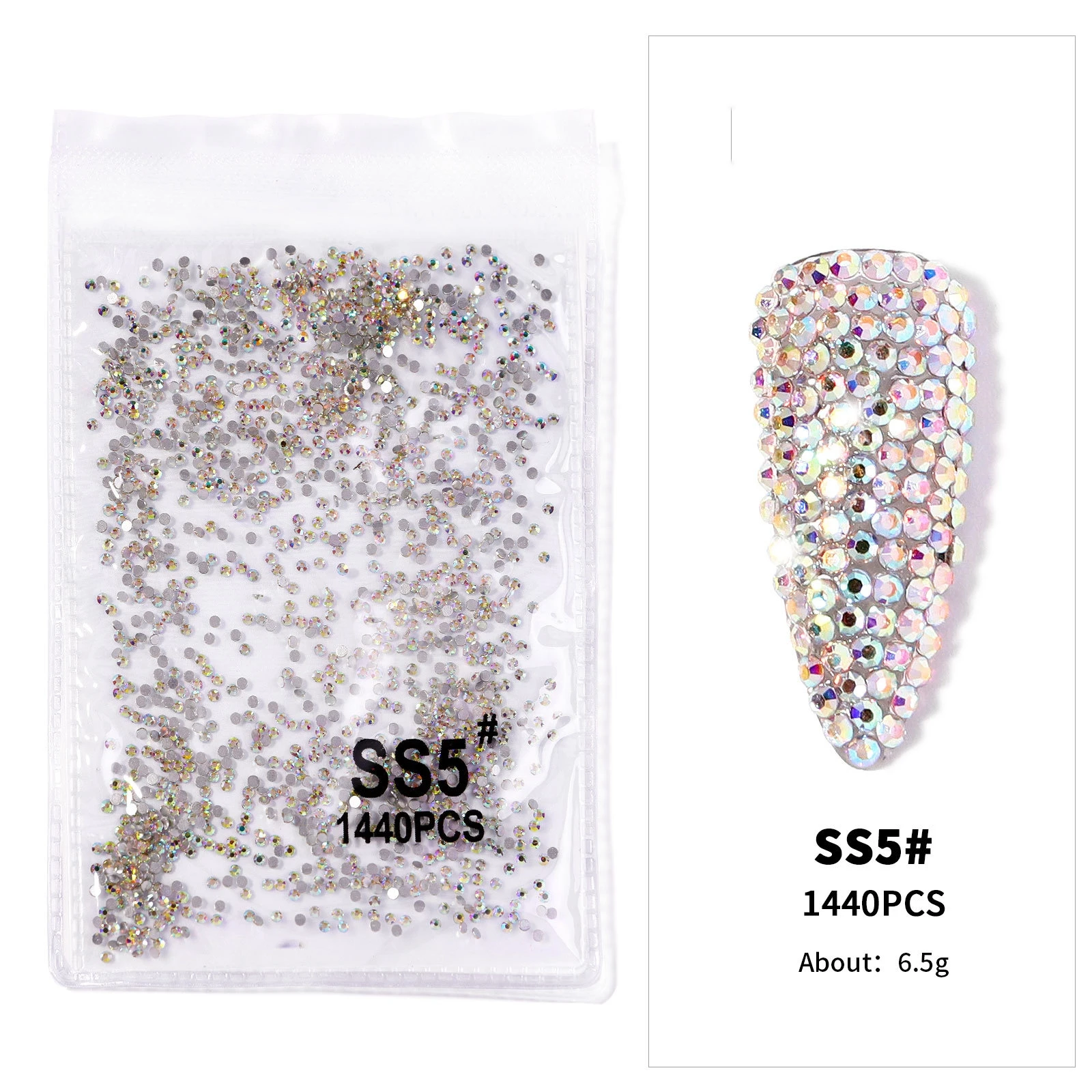 Sparkling Crystal Nail Art Rhinestones Kit with Tools