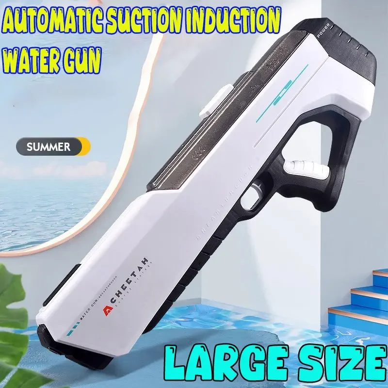 MYJCK Big SIze Fully Electric Water Gun Toy Swimming Pool Play Adult Toy Outdoor Games High Pressure Water Gun Summer Kids Toys 4