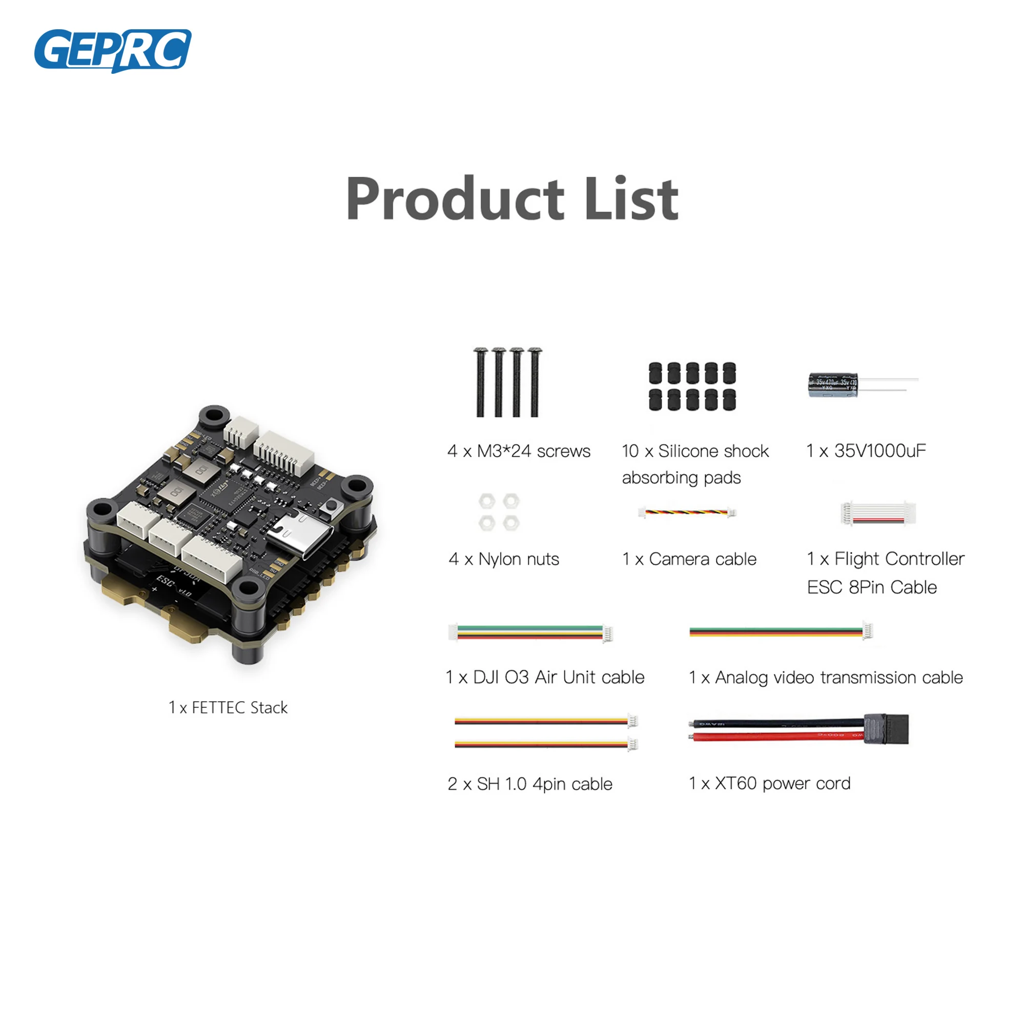GEPRC Fettec G4 Alpha GF50A FPV Stack G473 Flight Controller FETTEC S2M Dshot2400 GF50A 4IN1 ESC for FPV Freestyle Drone Model thumbnail 6