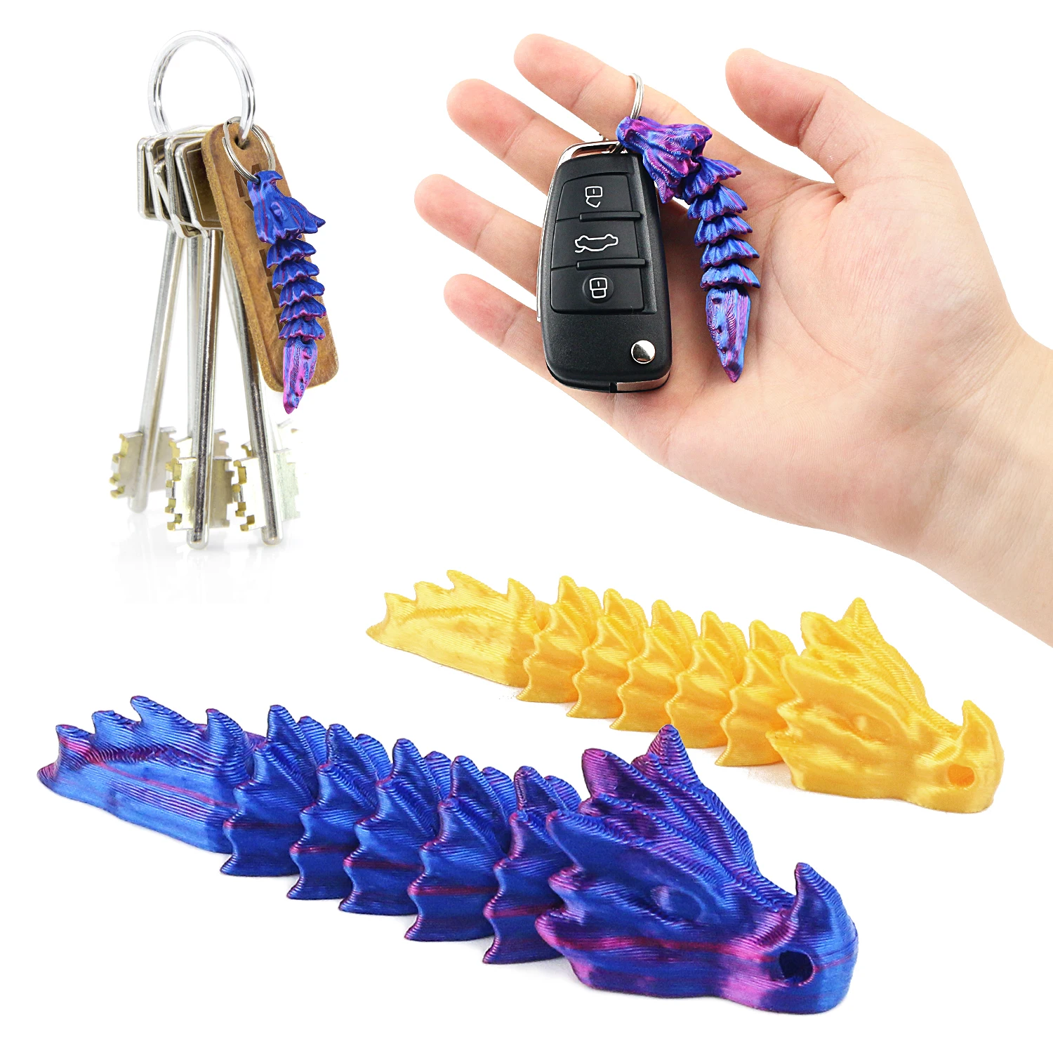 3D printed dragon pendant, keychain, backpack pendant, jewelry, high aesthetic value, simple keel 2