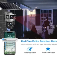 V380 Pro 12MP solaire WIFI caméra IP CCTV deux objectifs trois écrans suivi automatique extérieur 6K Surveillance de sécurité caméra PTZ 4