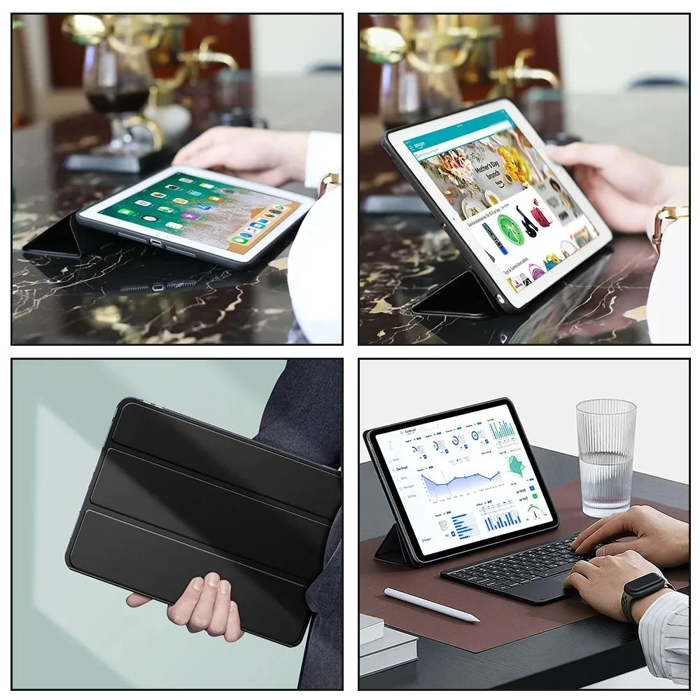 Premium 3-Fold Folio PU Leather Stand Cover with Anti-Scratch Protection