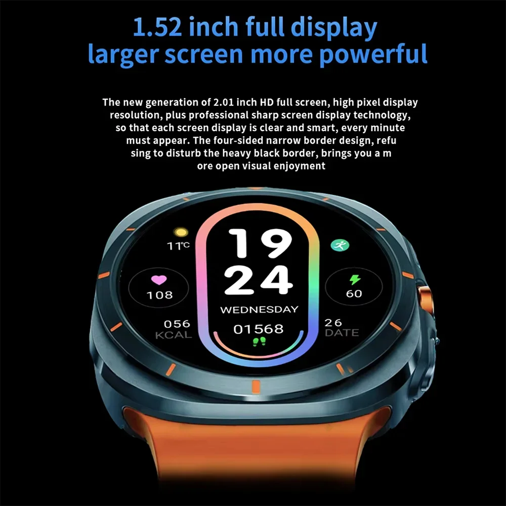 ���ο� �ð� 7 �������� ��ũ ����Ʈ �ð� 1.52 ��ġ HD AMOLED ĳ�־� ���� �ǰ� ����� Smartwatch for �ȵ���̵� IOS GT7ultra Band