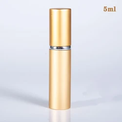 Compact Glass & Aluminum Refillable Perfume Spray Bottle (5ml gold)