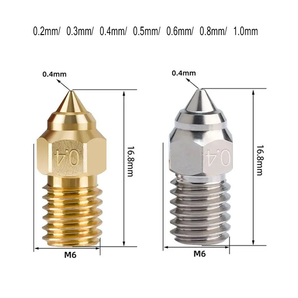 Enhanced High-Speed Nozzle Set for 3D Printers (0.2 - 1.0mm, 3/5/10pcs)