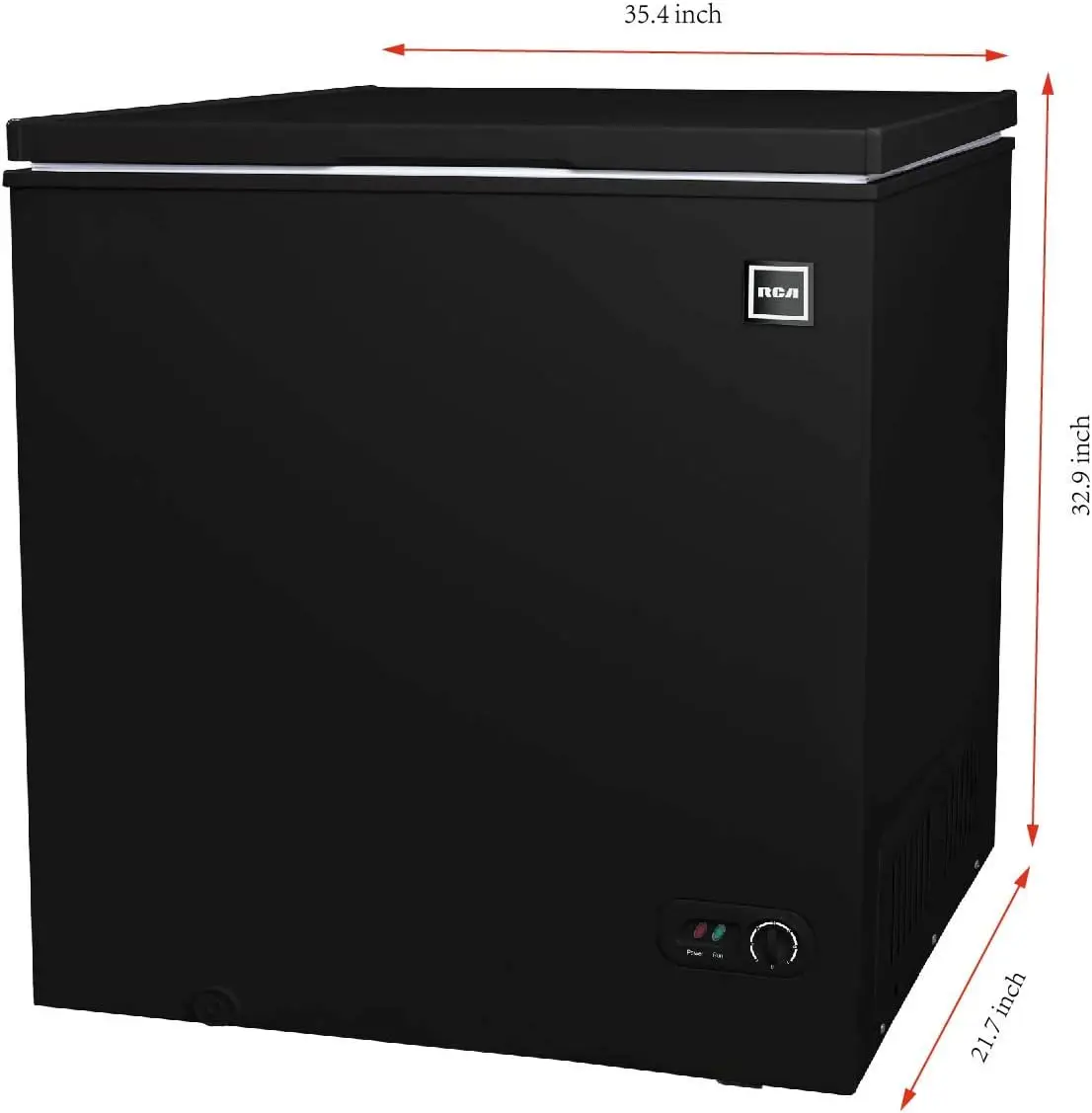 RFRF710-BLACK Chest Freezer Up To 197 L 7 Cu. Ft. Capacity Black External Temperature Control Easily Adjust The Temperature with 2