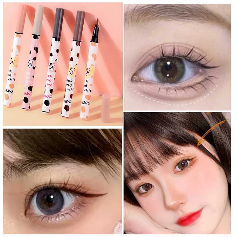 Korea Eyeliner Pen Long Lasting No Smudging Quick Drying Brown Lying