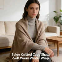 2026 New Autumn/Winter Fashion Knitted Cape Scarf Shawl for Women - Warm and Stylish Two-Way Design