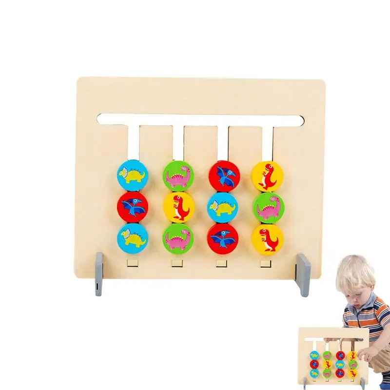 

Color Shape Matching Puzzle Game Four-Color & Shape Slide Puzzle Board Montessori Learning Toys Logic Game Preschool Educational