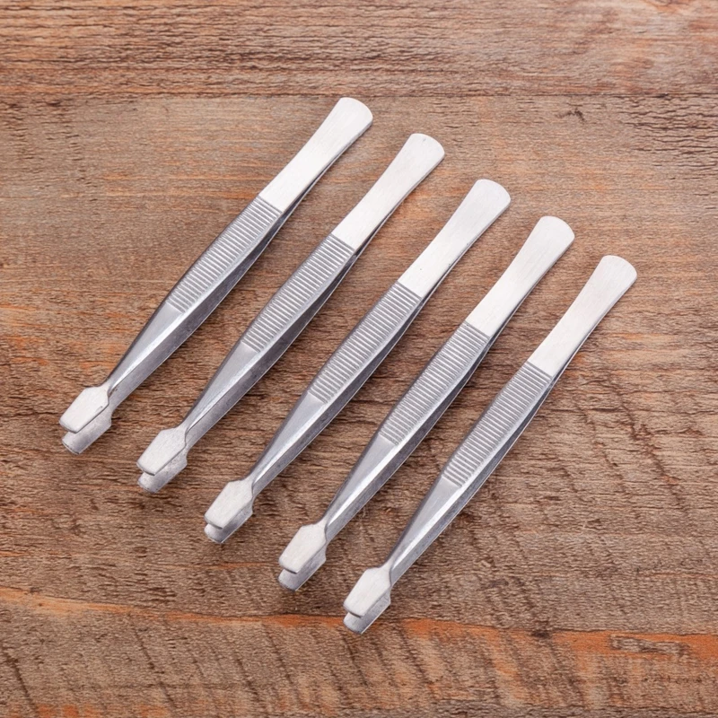 Stainless Steel Stamp Tweezers Tongs Flat Wide Tip Philately Tweezers for Stamps Documents Photo Development precision tweezers,tweezer tool