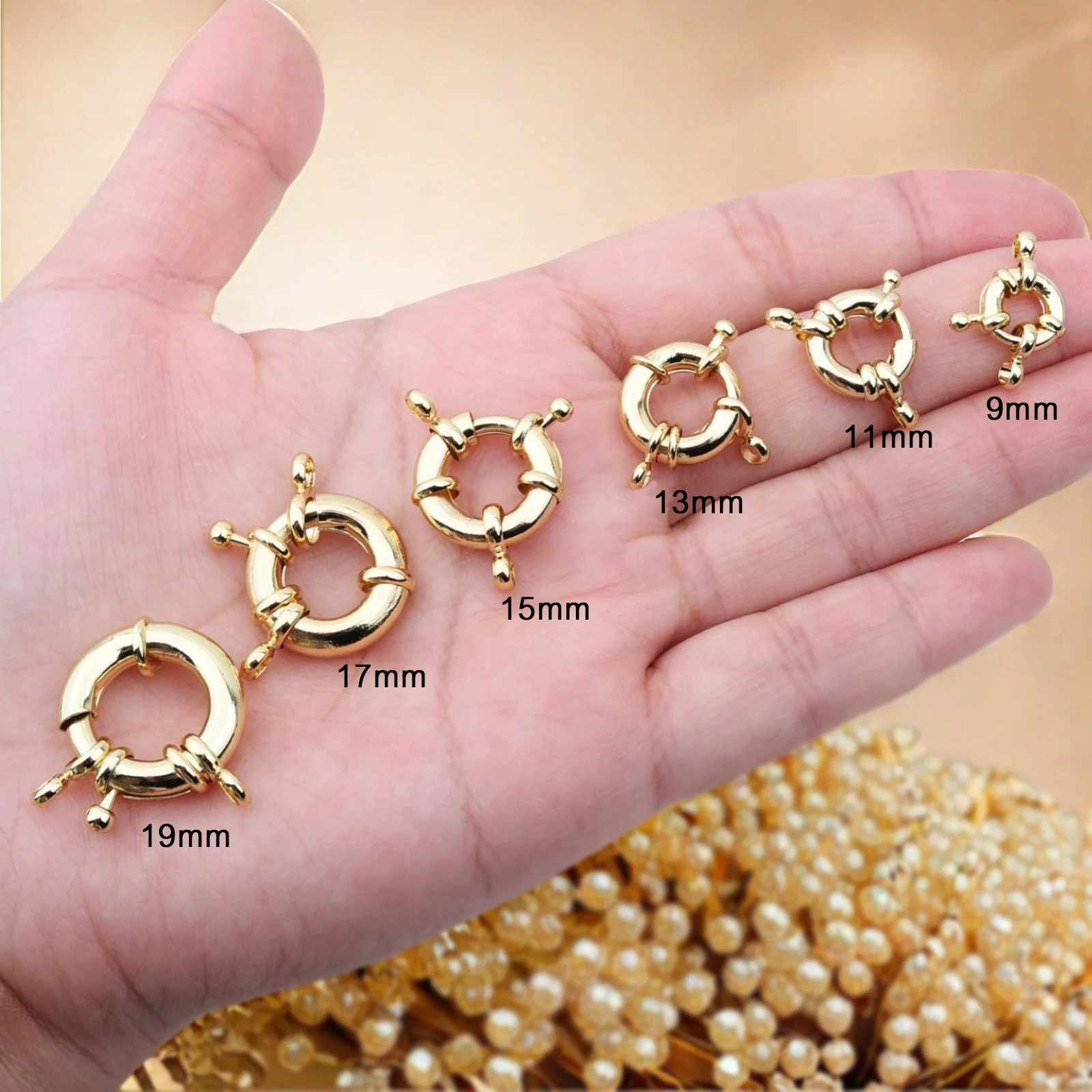 Spring Clasps Hooks Bracelet Clavicle Necklace Clasp Connectors DIY Jewelry Making Supplies 18K gold color