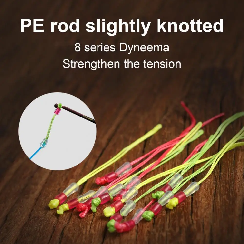 Fishing Line Fishing Rope 50Pcs Fish Rod Connect Line Improve Pull Force Pole Tip Rope Rod Tip Line Knot Angling Space Bean Knot Fishing Supplies