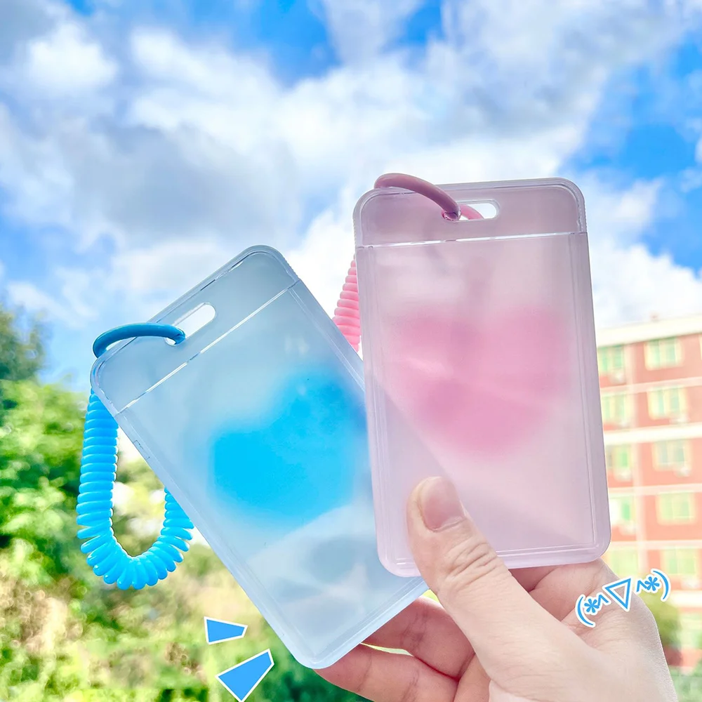 

Cute Hard Transparent Card Sleeve Acrylic Office Staff Card Protection Sleeve Plug-in Card Sleeve Id Name Bus Card Holder Case