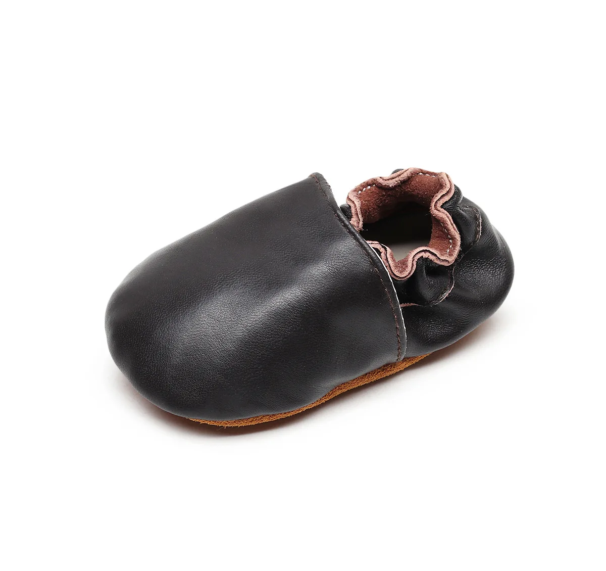 

New Genuine Leather Handmade Baby Moccasins Solid Color Baby Booties Soft Sole First Walkers Crib Shoes Slip on Infant Footwears