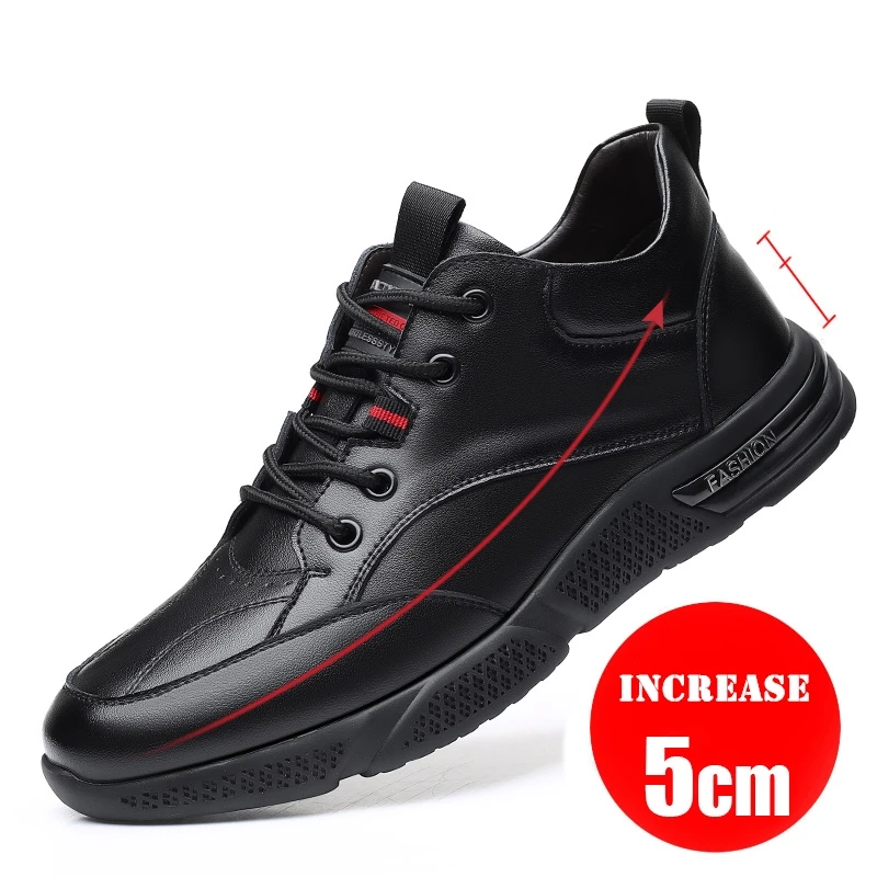 Aanpassen pion dempen 2022 Flats/5cm Elevator Shoes Men Genuine Leather Casual Sneakers White  Black Stylish Lift Shoes Height Increase Taller Shoes - Casual Sneakers -  AliExpress
