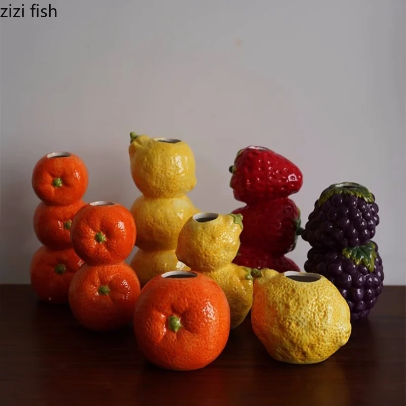 Fruit Shaped Ceramic Vase Vintage Floral Ware Dried Flower Vase Desktop Vases Flower Arrangement Hydroponic Vases Crafts 2