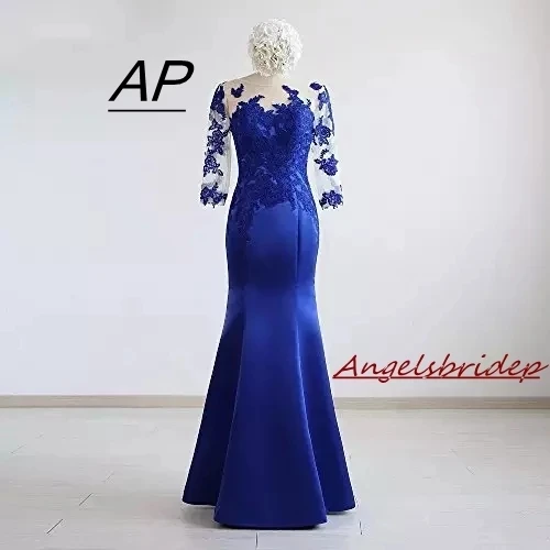 

ANGELSBRIDEP очаровательное вечернее платье с рукавом до локтя для матери невесты с аппликацией вечернее платье русалки платья для праздника Элегантные платья для торжества