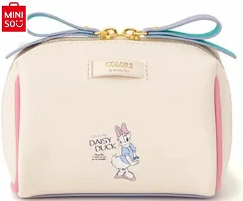MINISO Disney Daisy Printed Fashion Women's Sweet Portable High Quality Multi functional Makeup Storage Handbag