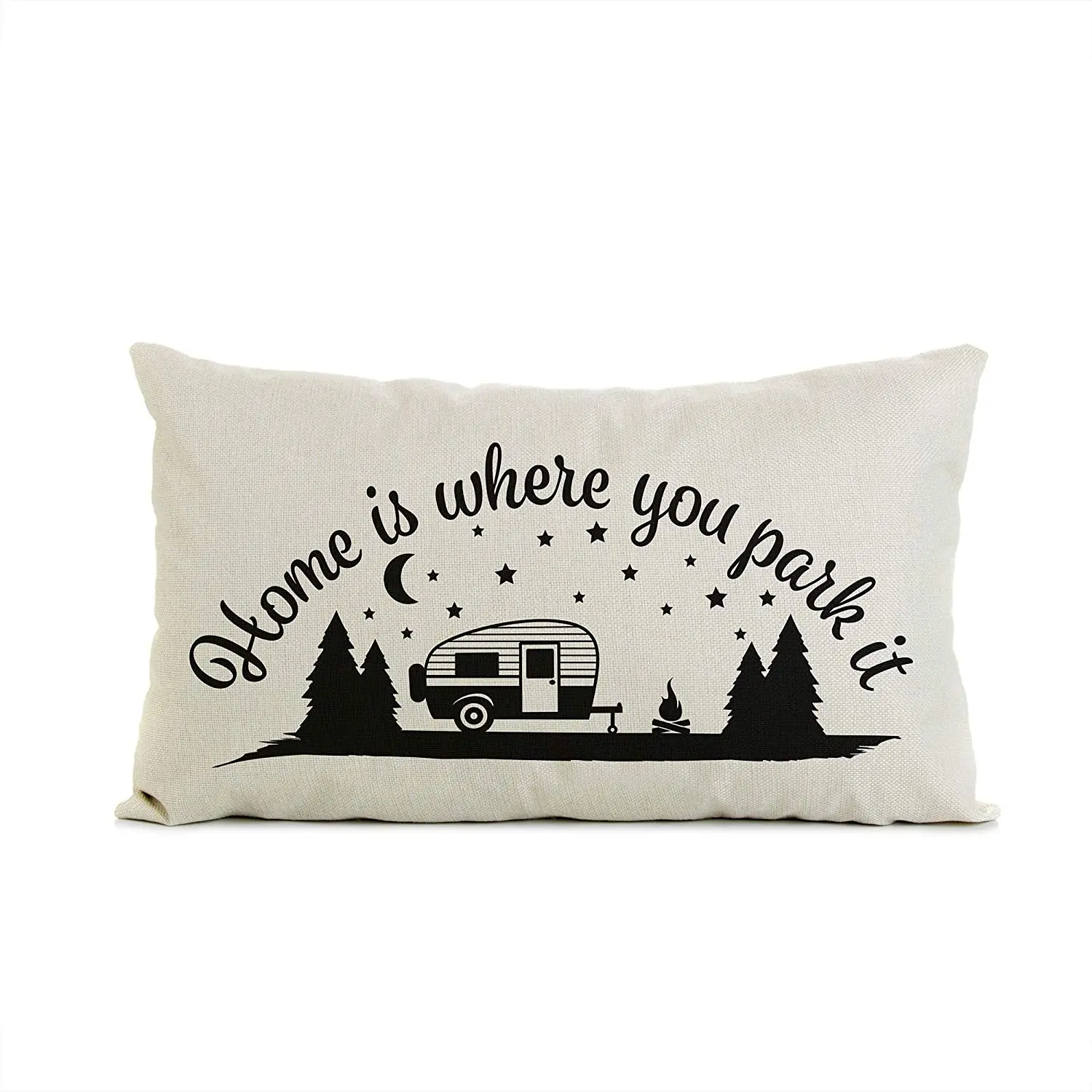 

Home Decorative Throw Pillow Case Covers 20x30 Inches Home Is Where You Park It RV Trailer for Camping Camper Curshion Cover