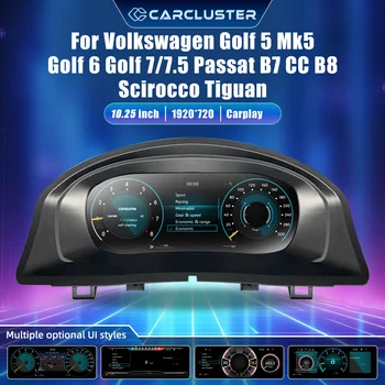 Panel de Instrumentos Digital LCD Linux 1920*720P para Volkswagen Scirocco, Tiguan, Seat León, Polo, Passat B6, B7, CC, B8, Golf 5, Golf 6, Golf 7/7.5, MK5, MK6, MK7, Cabina Virtual, Carplay Inalámbrico, Android Auto, GPS, Navegación, Velocímetro, Monitor, Reemplazo de Panel 1