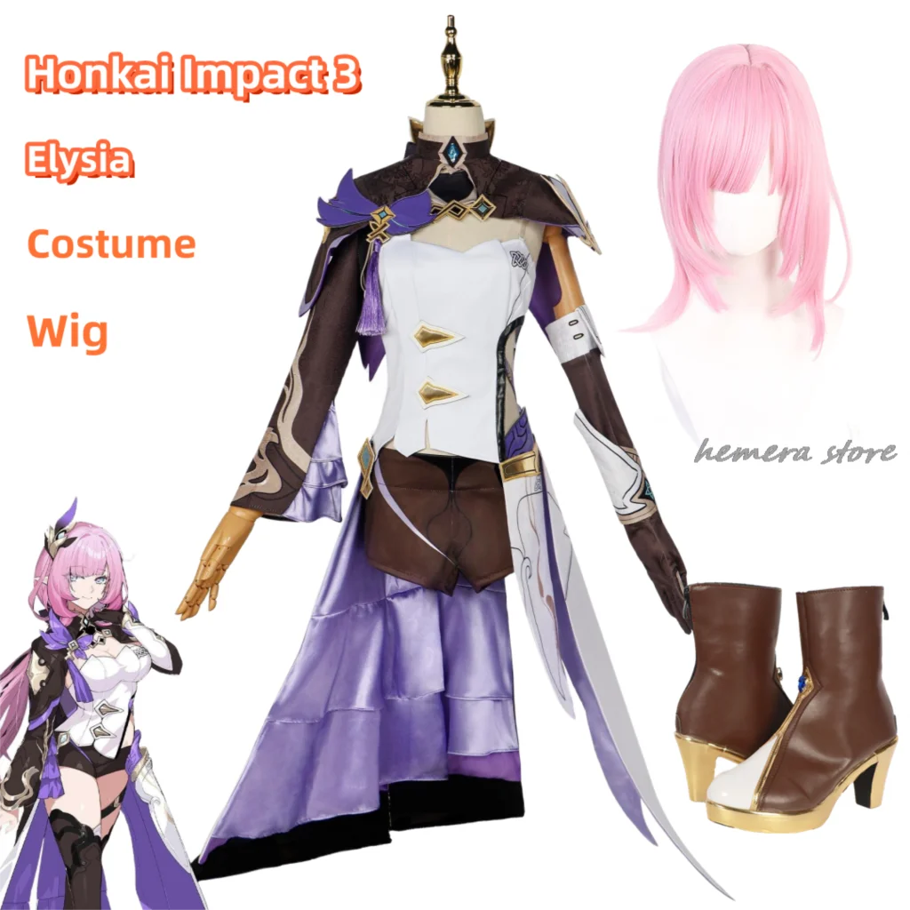 

Game Honkai Impact 3 Elysia Cosplay Costume Halloween For Women Clothes Gloves Shawl Game Uniform Halloween Role Girls Women