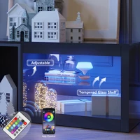 63" LED TV Stand for TVs Up To 70 Inch, Modern Entertainment Centre with Power Outlet TV Shelf with Storage Cabinet 4