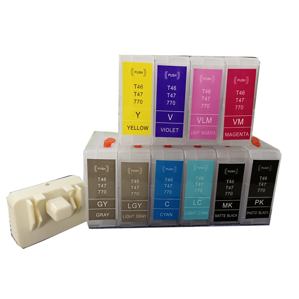 

T46S T46Y T47A 770 IC96 Refillable Ink Cartridge No Chip for Epson SC-PX1V P700 P703 P704 P706 P708 P900 P903 P904 P906 P908