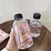 Cute Bowknot Plastic Cups With Straw Lid Portable Drinking Bottle Kawaii Water Bottle Aesthetic Tumbler For Ice Coffee Juice Tea 5