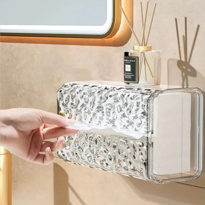Glacial Tissue Box Wall-mounted Paper Box Household Kitchen Napkin Box Light Luxury Face Towel Storage Box 3